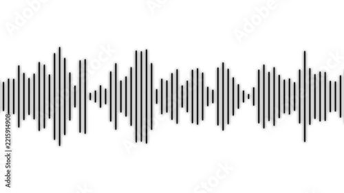 white line audio wave visualization isolated on black background. Music Visualizer .Audio Spectrum Motion with transparent background, Dynamic equalizer visual effect, Abstract sound waves