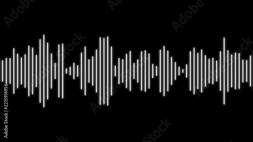 Audio waveform spectrum animation on black background.Audio wave digital frequency. Sound wave digital frequency. Digital voice visualization and digital audio spectrum.