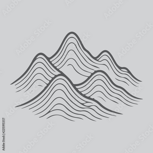 Mountain range landscape lines and topographic vector illustration