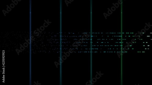 Identity Verification Pipeline Animation with Data Flowing Through Sequential Security Gates and Authentication Checkpoints Dark Background Seamless Loop Corporate Technology Video