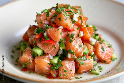 Salmon ceviche salad generative AI