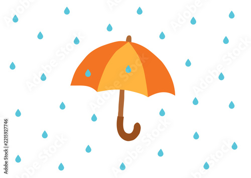 umbrella with rain drops