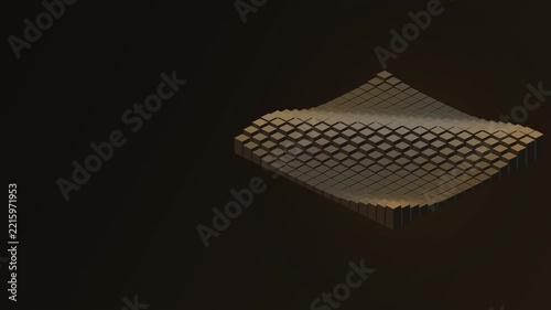 Amber Microstructure wave motion, looping background for semiconductor engineering and technology theme