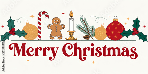 Traditional Christmas Elements Decorated For A Warm Heartfelt Holiday Celebration.