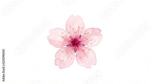 Isolated of watercolor cherry blossom or sakura flower.