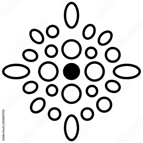Geometric Diamond Emblem Set with Line Art Details
