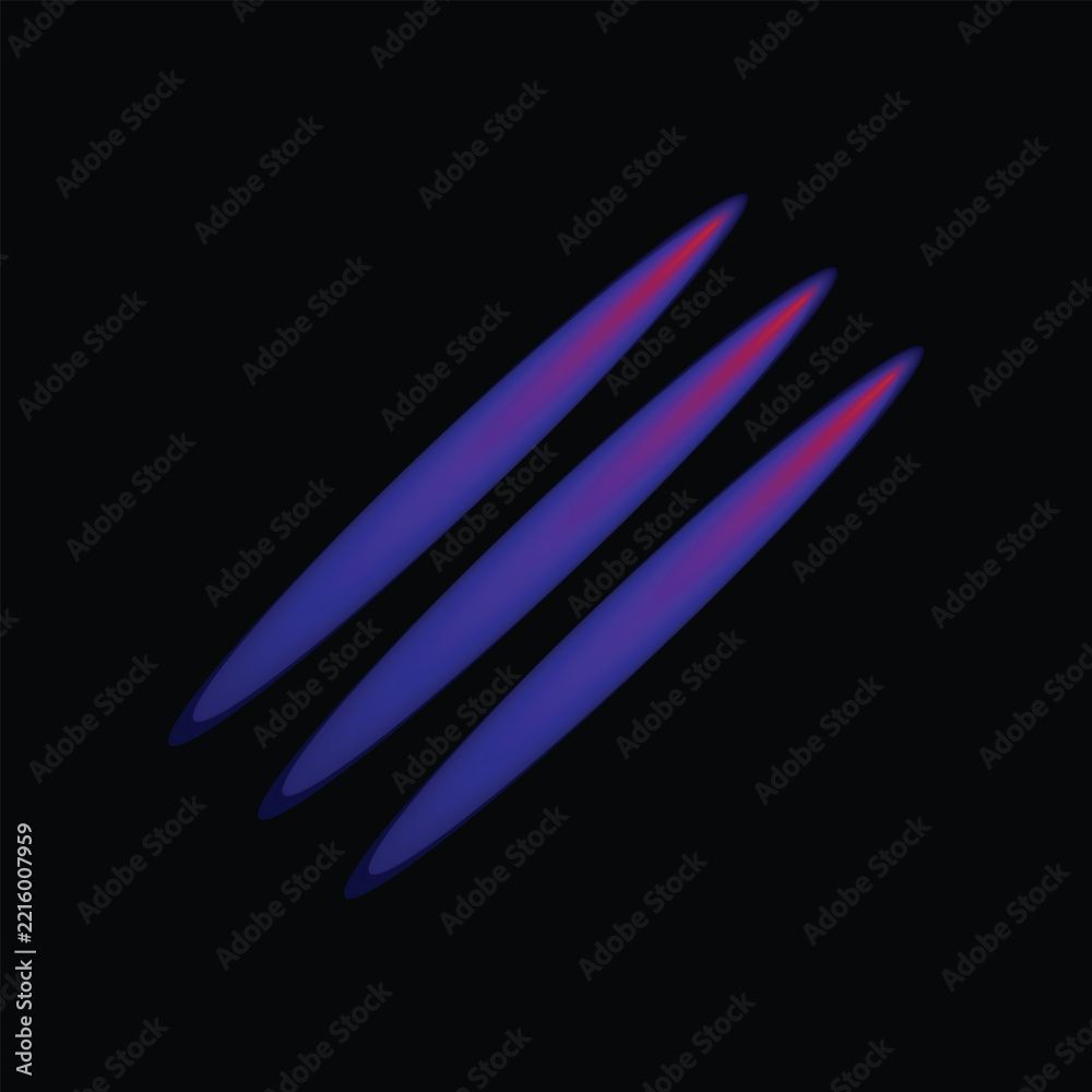 Obraz premium Diagonal glowing red and blue light stripes abstract vector elements for futuristic neon graphics