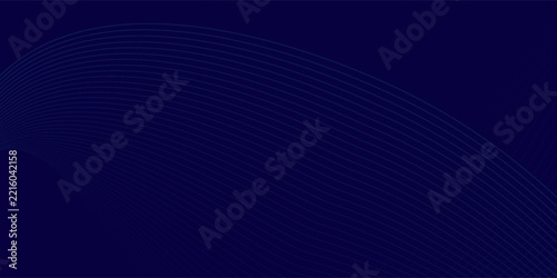Glowing abstract wave lines against a dark blue background. Modern, flowing wavy lines. Futuristic technology concept. Suitable for banners, posters, covers, brochures, flyers, and websites.