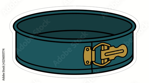 Teal Cheesecake Pan with Latch Vector Illustration