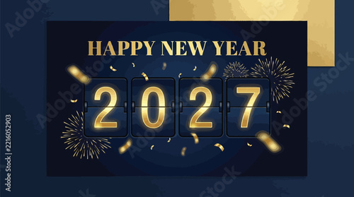 Happy new year 2027 countdown digital vector design