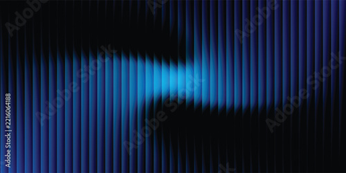 Blue And Navy Gradient Ripple Glass Texture On A Dark Background. A Modern Digital Abstract Design Featuring Smooth Vertical Lines And A Sense Of Dynamic Liquid Motion