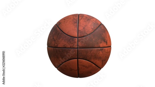 basketball dirt ball isolated on white 3d video render