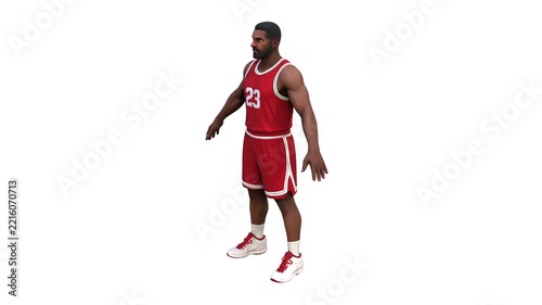 basketball player with red uniform render video