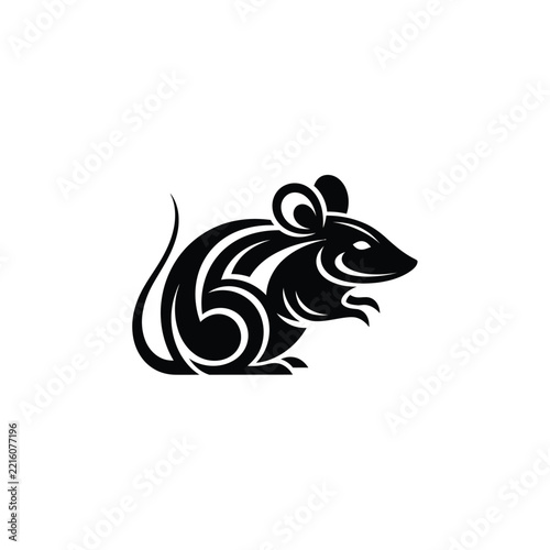 Tribal stylized mouse illustration.