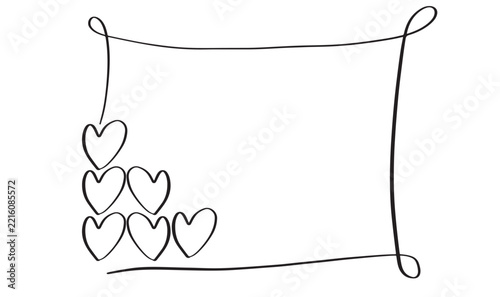 Love heart shape black color frame pattern sign symbol mockup empty blank mockup happy valentine's day love heart romantic wedding border celebration 14 fourteen day date heart love shape february 
