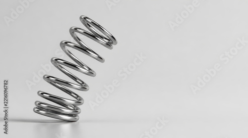 Metal spring business growth strategy roadmap showing industrial engineering concept with polished coil structure and dynamic balance light
