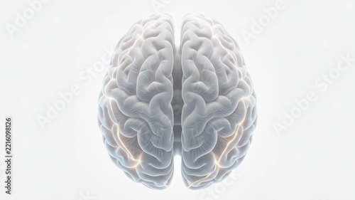 Neuroscience Research Ethics Illuminate Human Brain Hemisphere Balance, Neural Activity, Intricate Folds, and Pathways for Medical Study