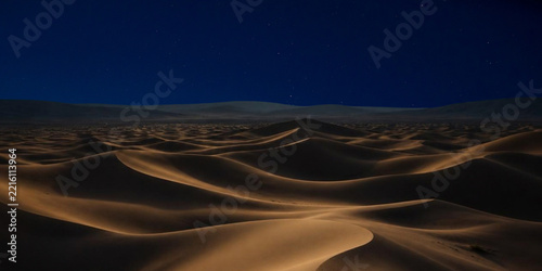 night landscape with a moon and a milky way