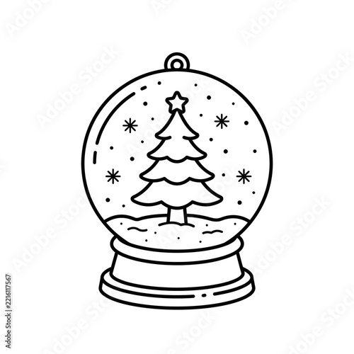 christmas ball with snow