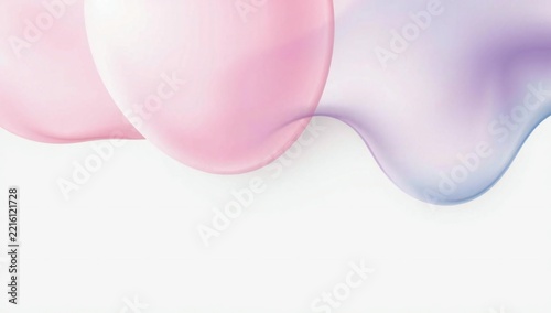 Abstract soft pink and purple liquid shapes flowing smoothly