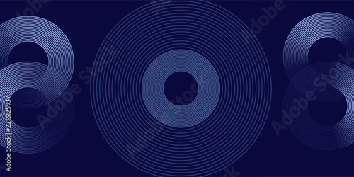 Abstract blue glowing geometric lines modern shiny blue circle lines pattern. Suit for cover,  banner, brochure