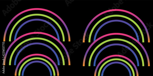Minimalist abstract background with bright rainbow circular lines. Trendy design with swirling line patterns for covers, banners, brochures, certificates, presentations.