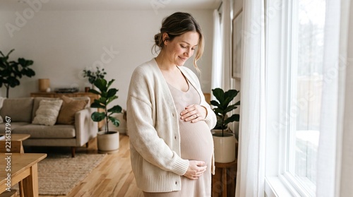 pregnant woman with her belly