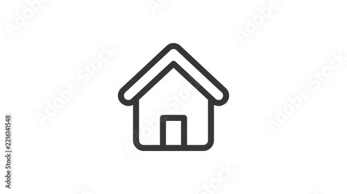 Outline house with door representing home page and main navigation