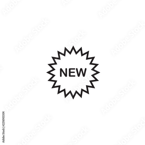 Line  Starburst New Arrival Sticker Icon Isolated on White Background
