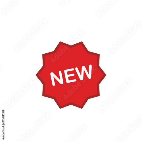 Red Starburst New Arrival Sticker Icon Isolated on White Background