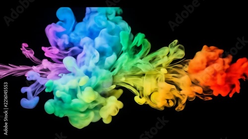 Colorful Ink Cloud Explosion - A Mesmerizing Display of Fluid Art.
