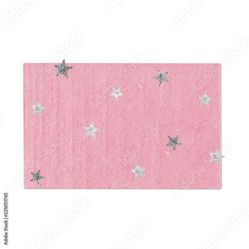 Decorated Pink Paper with Star Stickers