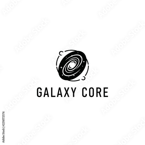 Galaxy Core Logo - Spiral Nebula, Stars, Space, Universe, Cosmic Design