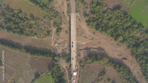 Aerial view of Bridge at Rural area India