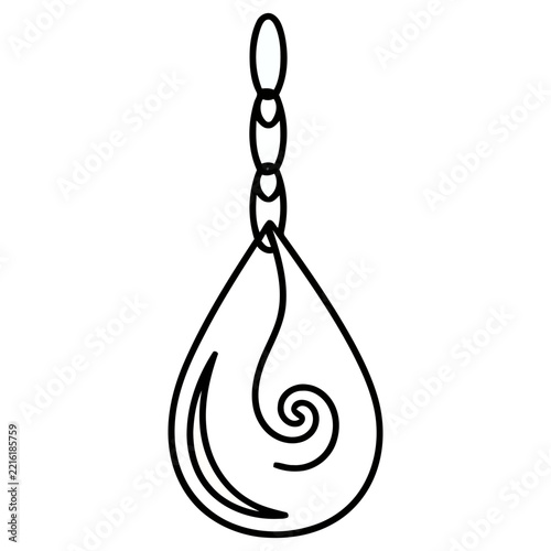 Teardrop pendant with swirl and chain