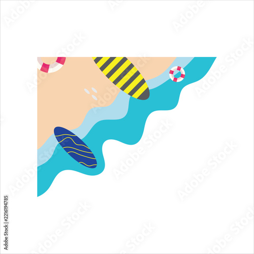 Summer Beach Corner Border Illustration