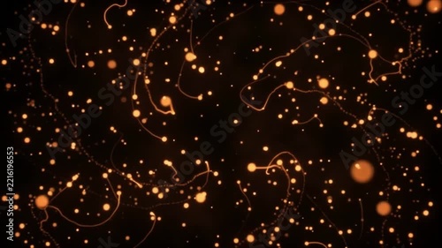 Abstract Swirling Golden Particles Explosion Animation