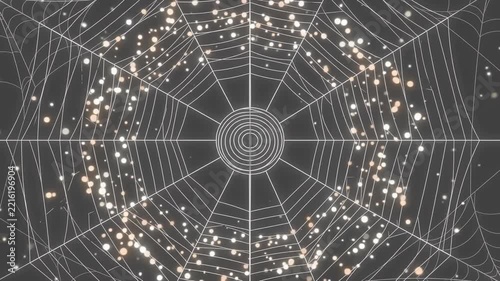 Animated Spider Web Opening with Glowing Particles