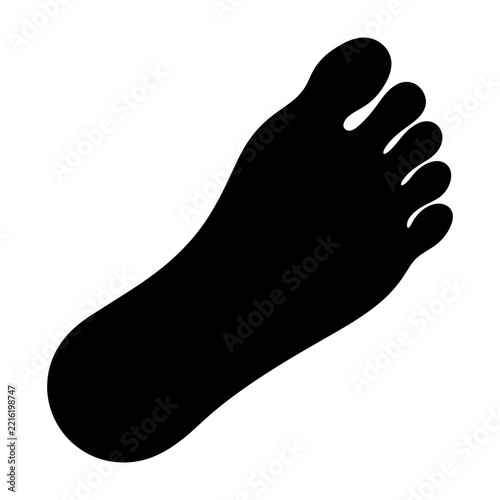 Black silhouette of a human foot