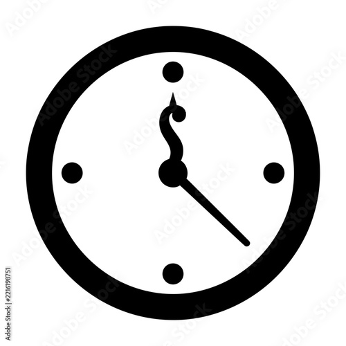Black and white clock face with minimalist design