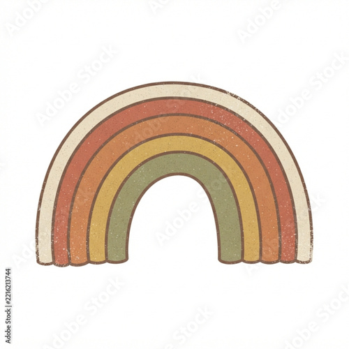 Rainbow retro illustration on a white background