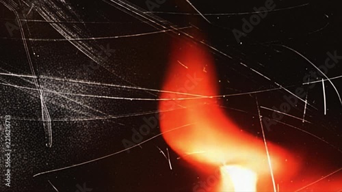 Orange Flame Distortion over Scratched Texture Loop