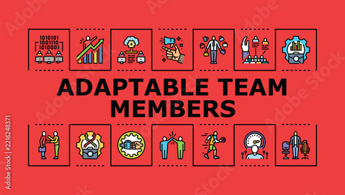 Fotografie Adaptable team members banner infographic