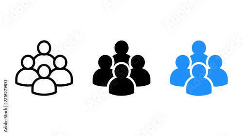 Networking event icon design set featuring people symbols and community graphics