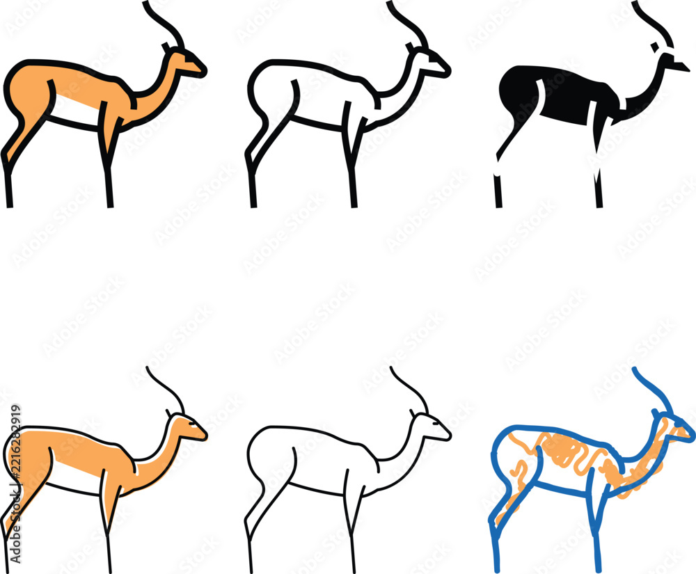 Fototapeta premium antelope wild animal color icon vector. antelope wild simplified animal sign. isolated symbol