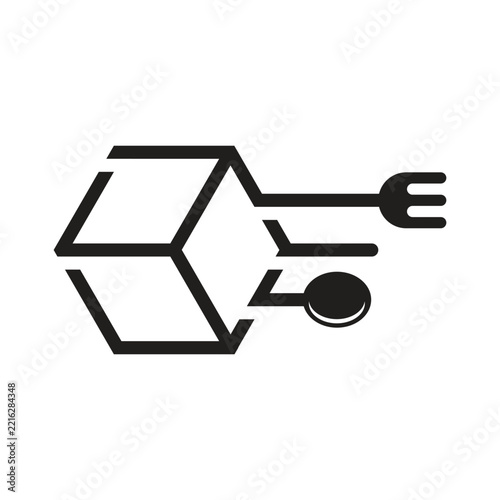 Food Delivery Box Icon Illustration
