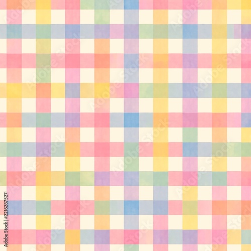 Pastel Plaid Checkered Watercolor Background