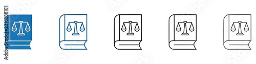 Law book icon vector set collection for web. Thin line customizable illustration. Contour symbol. Vector isolated outline drawing. Editable stroke