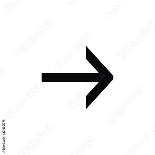 Bold Right Arrow Icon for Forward Direction and Navigation
