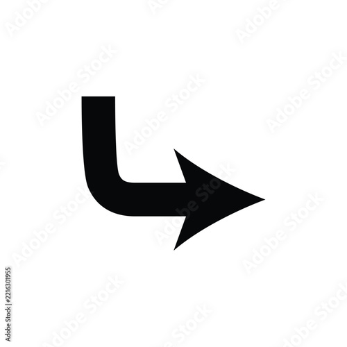 Right Turn Arrow Icon for Traffic Direction and Navigation